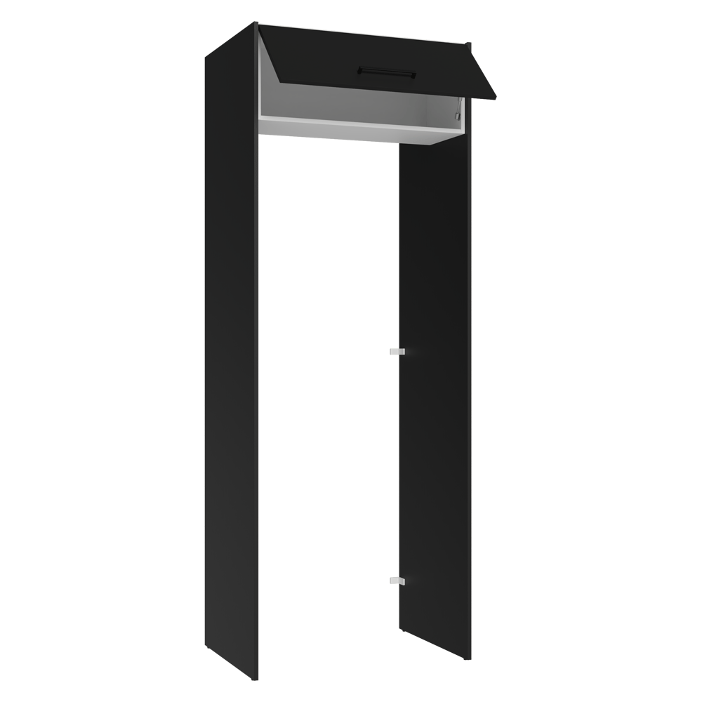 Porta-Geladeira 83 cm 1 Porta Basculante Preto/Branco/Preto Agata Madesa