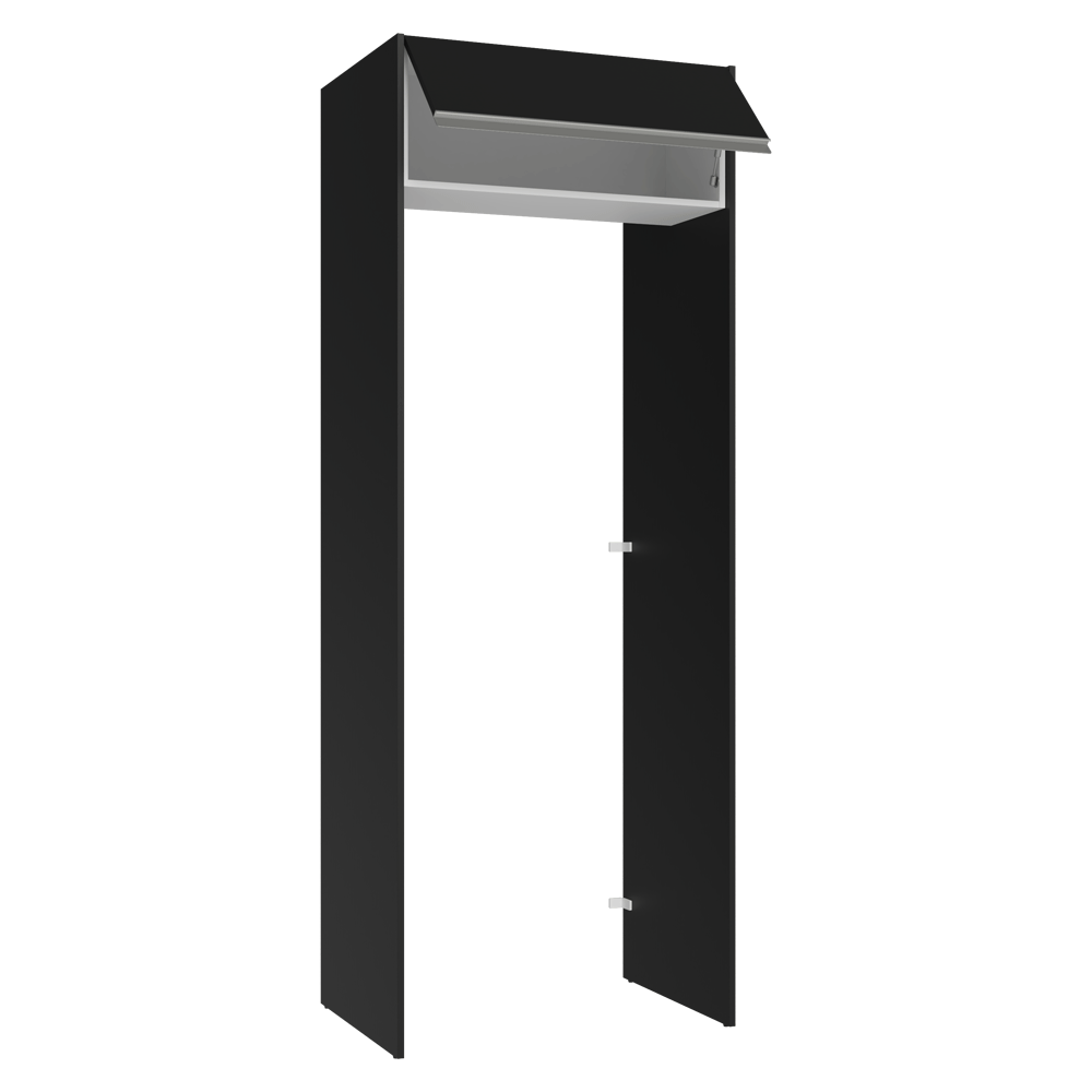 Porta-Geladeira 83 cm 1 Porta Basculante Preto/Branco/Preto Glamy Madesa