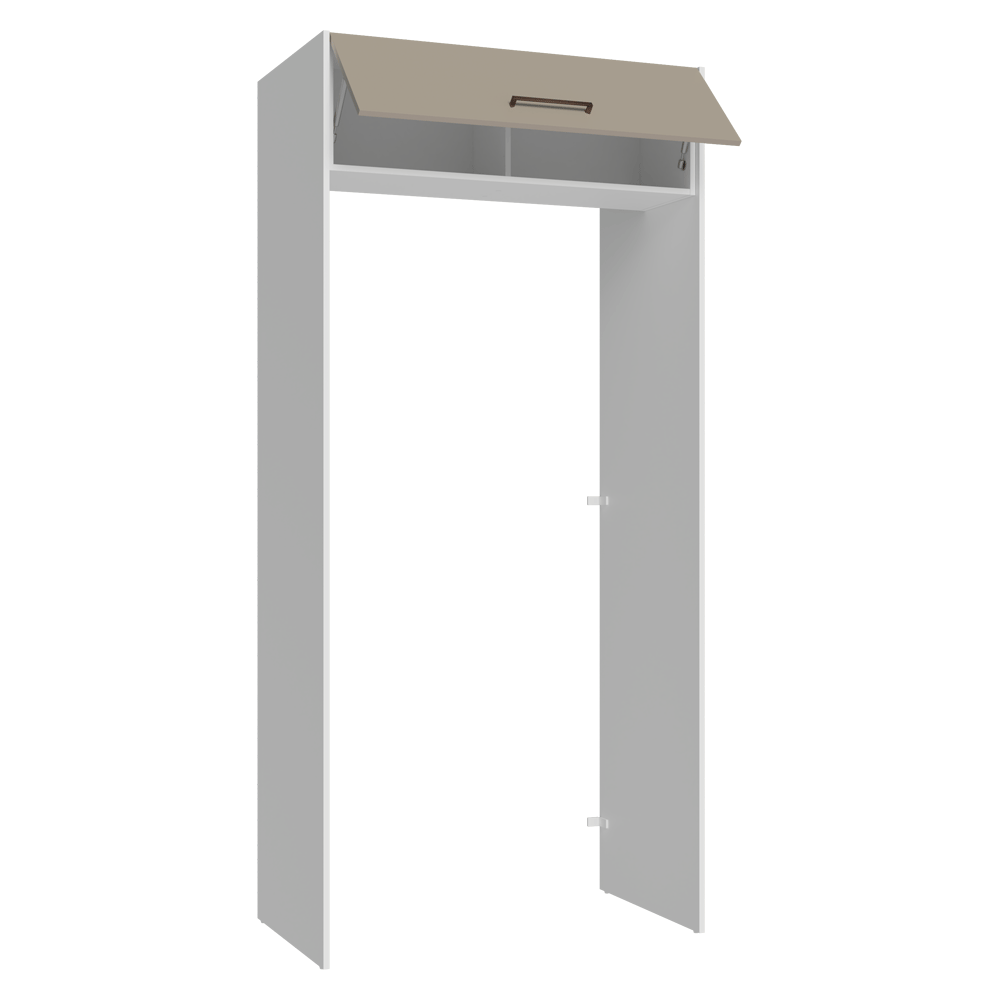 Porta-Geladeira 103 cm 1 Porta Basculante Branco/Crema Agata Madesa