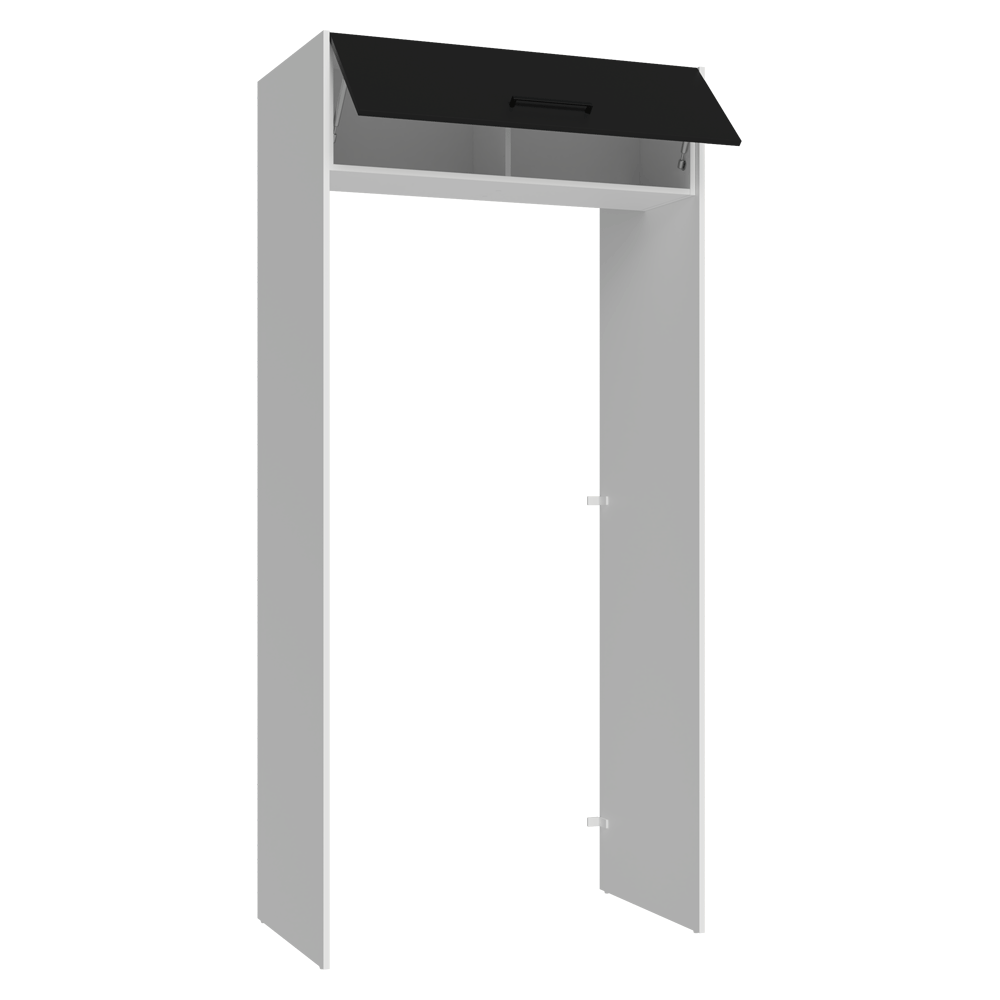 Porta-Geladeira 103 cm 1 Porta Basculante Branco/Preto Agata Madesa