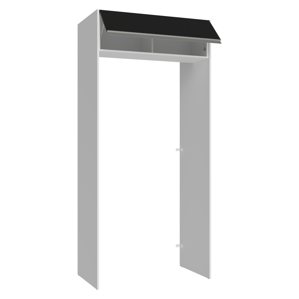 Porta-Geladeira 103 cm 1 Porta Basculante Branco/Preto Glamy Madesa