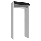 Porta-Geladeira 103 cm 1 Porta Basculante Branco/Preto Glamy Madesa