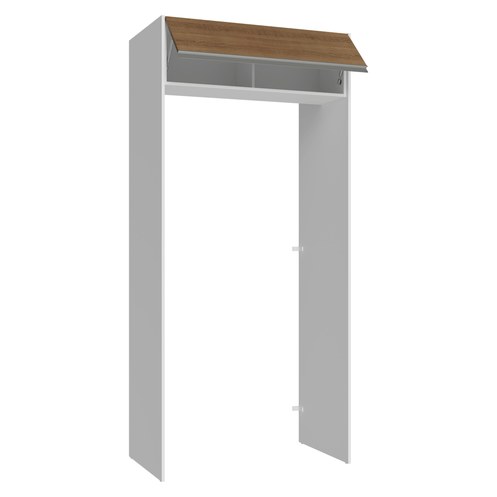 Porta-Geladeira 103 cm 1 Porta Basculante Branco/Rustic Glamy Madesa