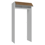 Porta-Geladeira 103 cm 1 Porta Basculante Branco/Rustic Glamy Madesa