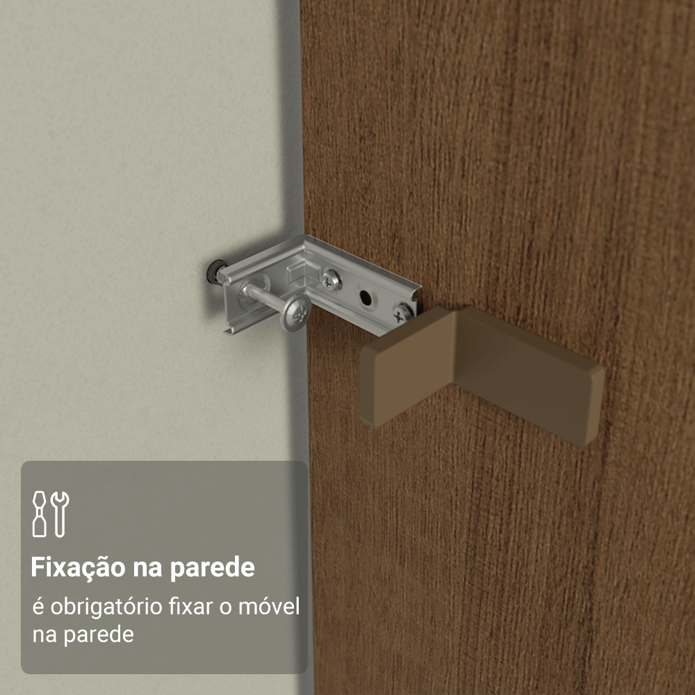 Porta-Geladeira 103 cm 1 Porta Basculante Rustic/Crema Vik Madesa