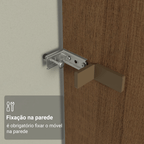 Porta-Geladeira 103 cm 1 Porta Basculante Rustic/Crema Vik Madesa