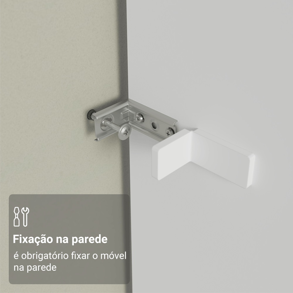 Porta-Geladeira 103 cm 1 Porta Basculante Branco/Crema Vik Madesa