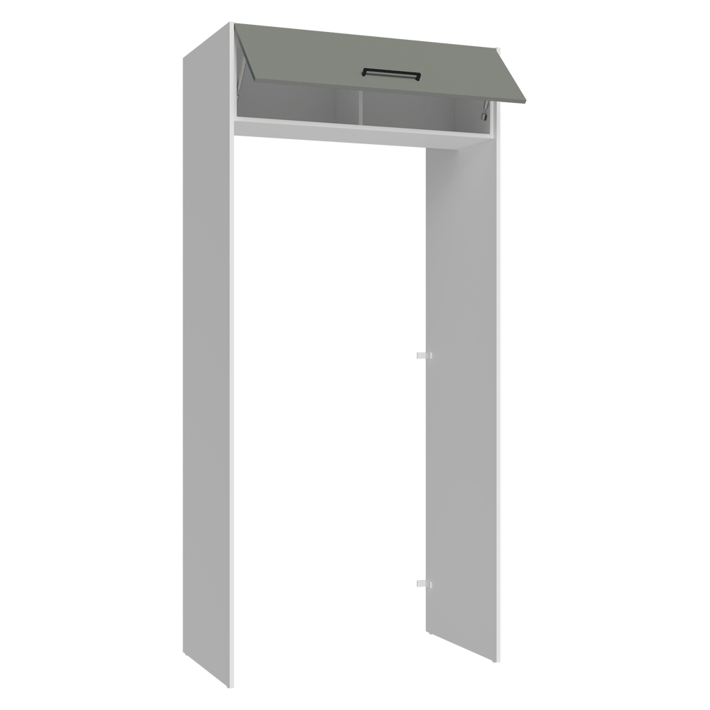 Porta-Geladeira 103 cm 1 Porta Basculante Branco/Cinza Agata Madesa