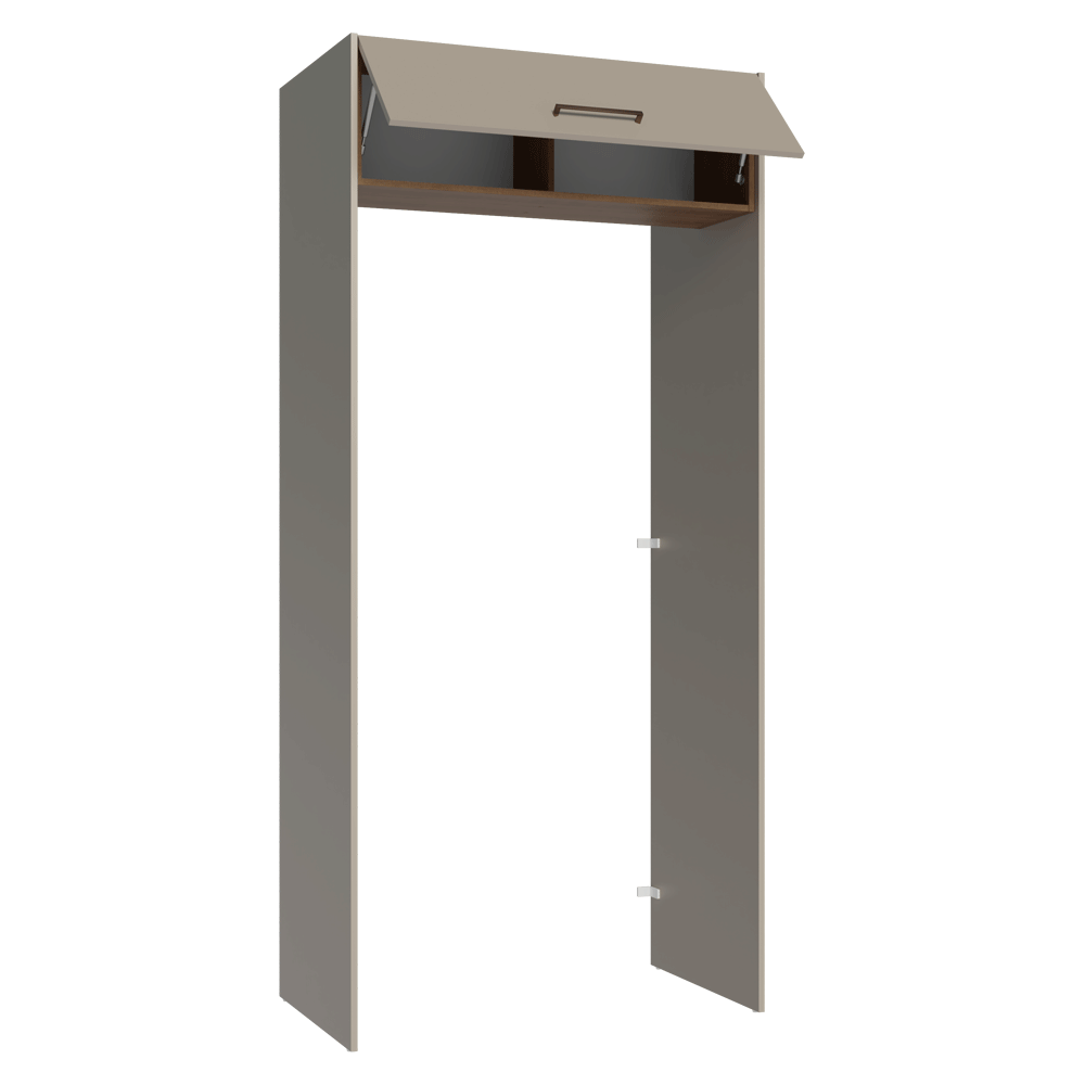 Porta-Geladeira 103 cm 1 Porta Basculante Crema/Rustic/Crema Agata Madesa