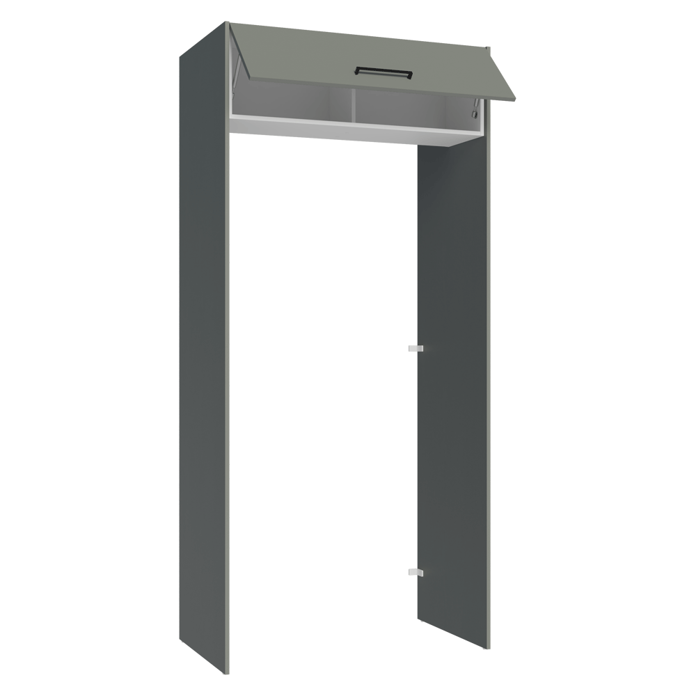 Porta-Geladeira 103 cm 1 Porta Basculante Cinza/Branco/Cinza Agata Madesa