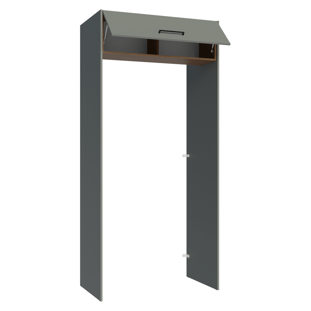 Porta-Geladeira 103 cm 1 Porta Basculante Cinza/Rustic/Cinza Agata Madesa