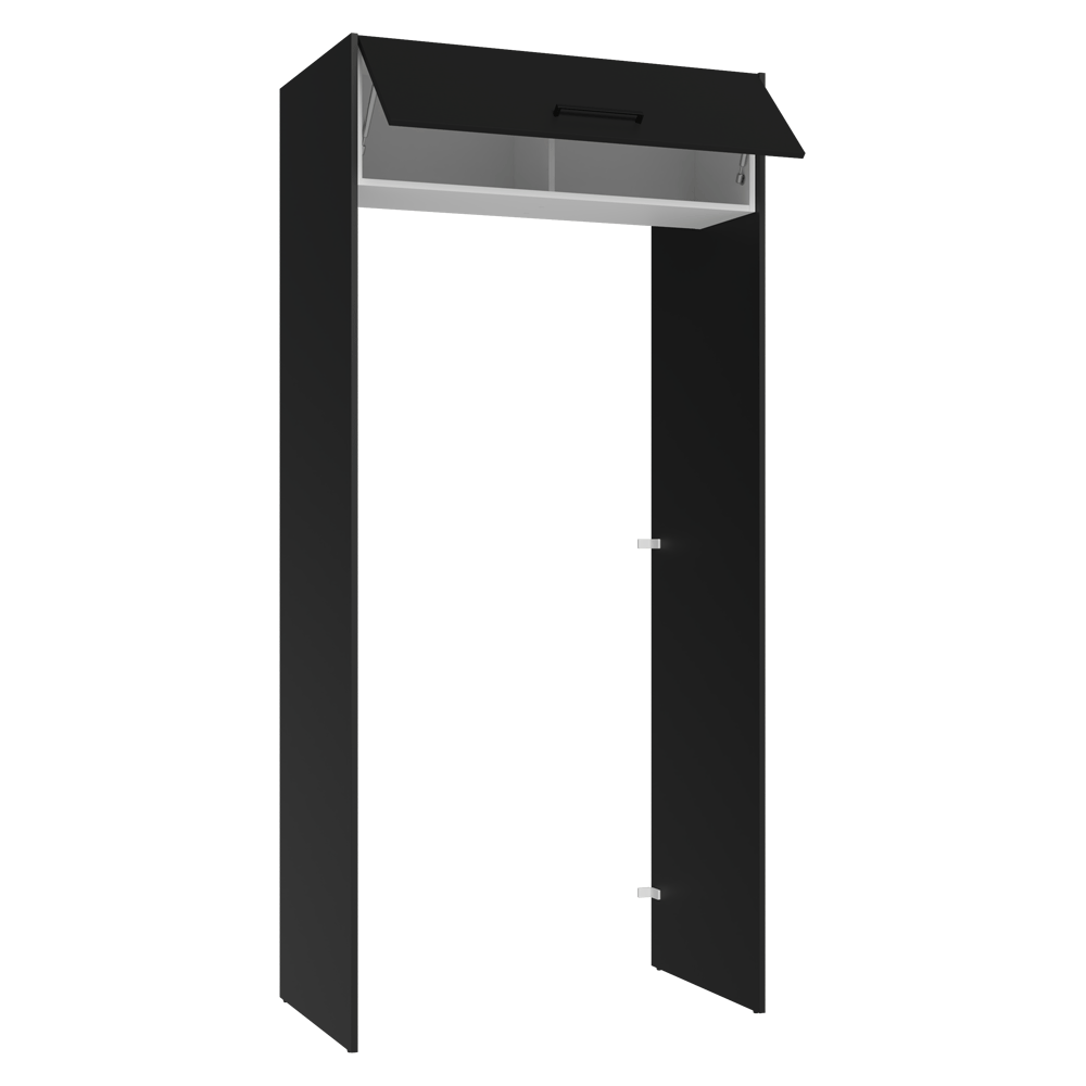 Porta-Geladeira 103 cm 1 Porta Basculante Preto/Branco/Preto Agata Madesa