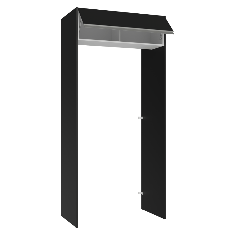 Porta-Geladeira 103 cm 1 Porta Basculante Preto/Branco/Preto Glamy Madesa