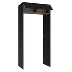 Porta-Geladeira 103 cm 1 Porta Basculante Preto/Rustic/Preto Agata Madesa