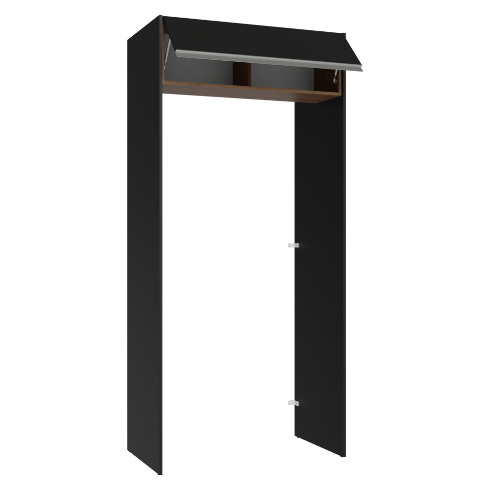 Porta-Geladeira 103 cm 1 Porta Basculante Preto/Rustic/Preto Glamy Madesa