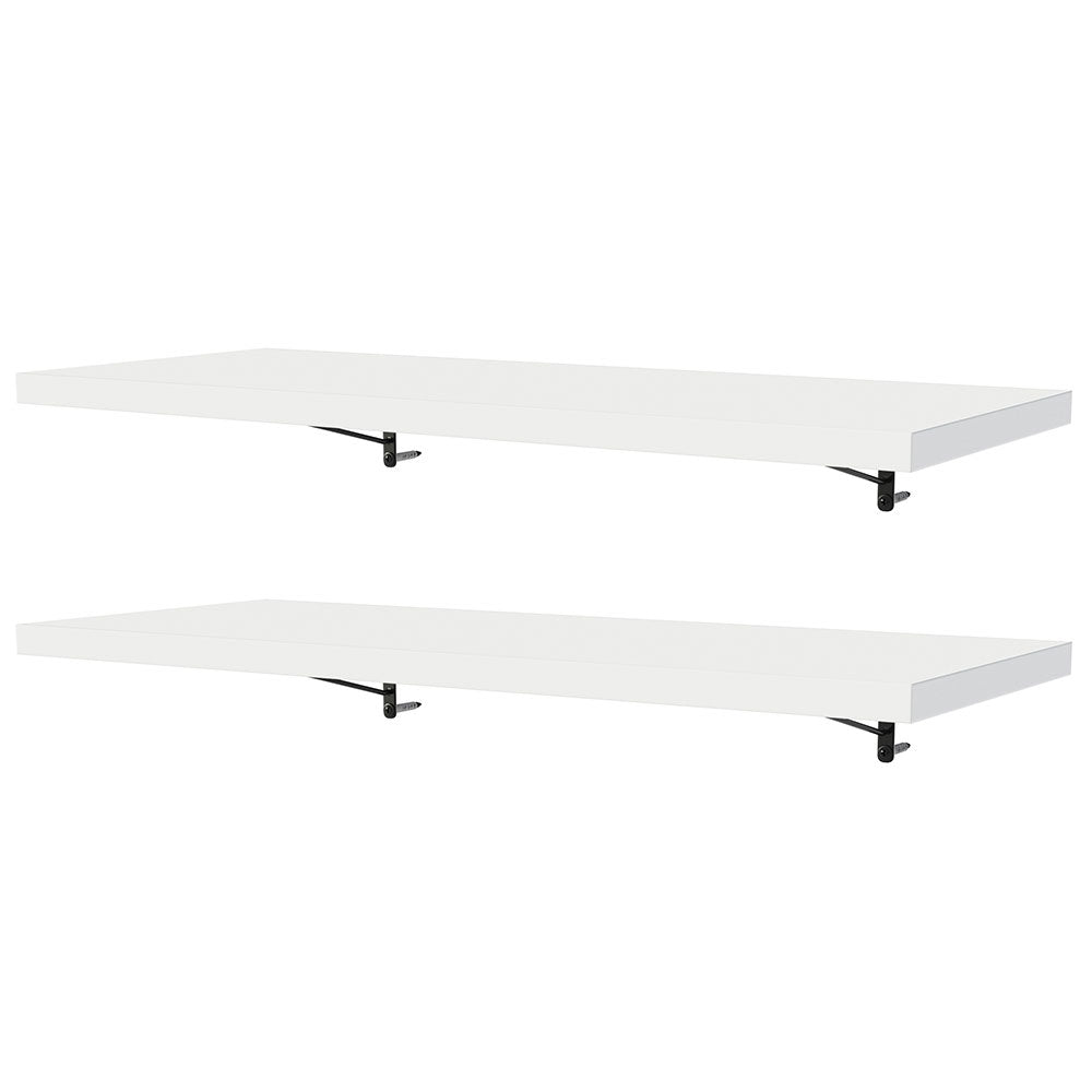 Kit 2 Prateleiras Suspensas para Cozinha Madesa 80 cm com Mão Francesa Branco