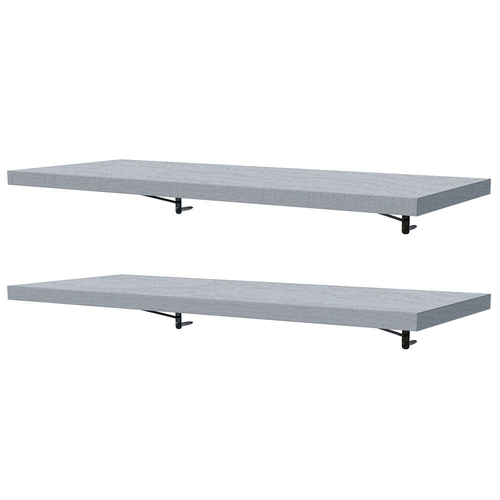 Kit 2 Prateleiras Suspensas para Cozinha Madesa 80 cm com Mão Francesa Cinza