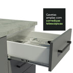 Armário de Cozinha Completa de Canto 399cm Branco Cinza Agata Madesa 01