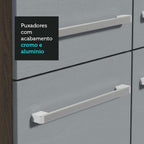 Armário de Cozinha Completa de Canto 417cm Cinza/Rustic Emilly Madesa 02