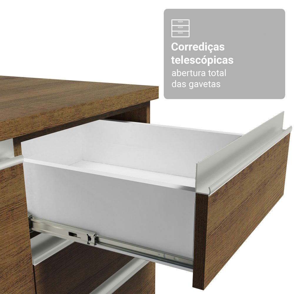 Armário de Cozinha Completa 549cm Rustic Glamy Madesa 01