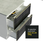 Armário de Cozinha Completa de Canto 546 x 60 cm Branco/Preto Lux Madesa 01