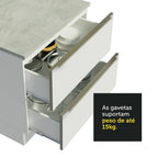 Armário de Cozinha Completa de Canto 546 x 60 cm Branco/Branco Veludo Lux Madesa 01