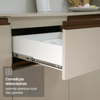 Armário de Cozinha Completa de Canto Suspenso 385cm Crema Nice Madesa 02