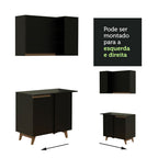 Armário de Cozinha Completa de Canto 392cm Preto Reims Madesa 01