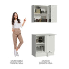 Kit Canto 100% MDF 2 Portas e Nicho Branco Smart Madesa