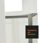 Armário de Cozinha Completa de Canto 100% MDF 377cm Smart Branco Brilhante Madesa 01