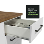 Armário de Cozinha Completa 240cm Rustic/Branco 60cm de Profundidade Agata Madesa 01