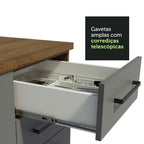 Armário de Cozinha Completa 250cm Rustic/Cinza Agata Madesa 01