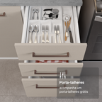 Armário de Cozinha Completa 270 cm Branco/Crema Agata Madesa 12