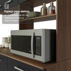 Armário de Cozinha Compacta 196cm Rustic/Preto Aura Madesa 01