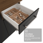 Armário de Cozinha Completa 220 cm Rustic/Preto Deli Madesa 01