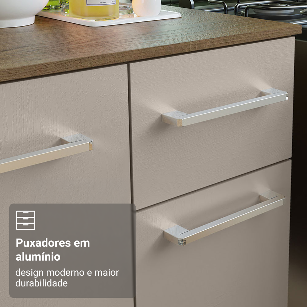 Armário de Cozinha Compacta 180cm Rustic/Crema Easy Madesa