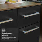 Armário de Cozinha Compacta 180cm Rustic/Preto Easy Madesa