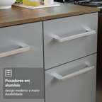 Armário de Cozinha Compacta 180cm Rustic/Cinza Easy Madesa
