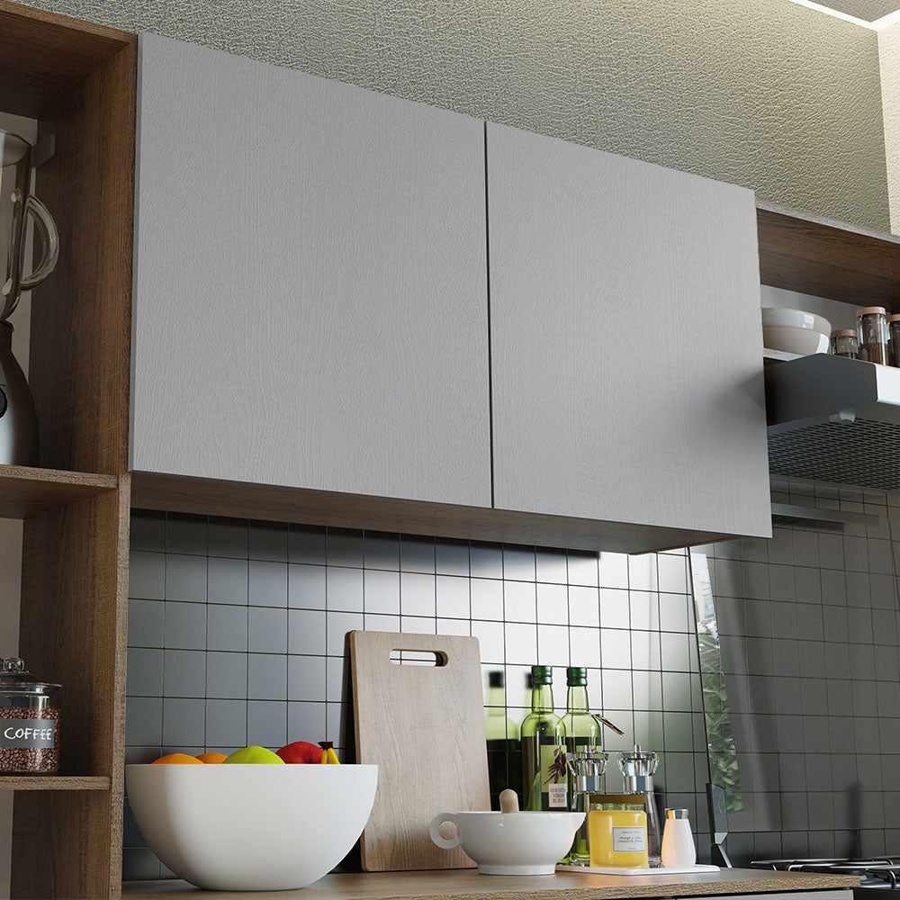 Armário de Cozinha Compacta 180cm Rustic/Cinza Easy Madesa