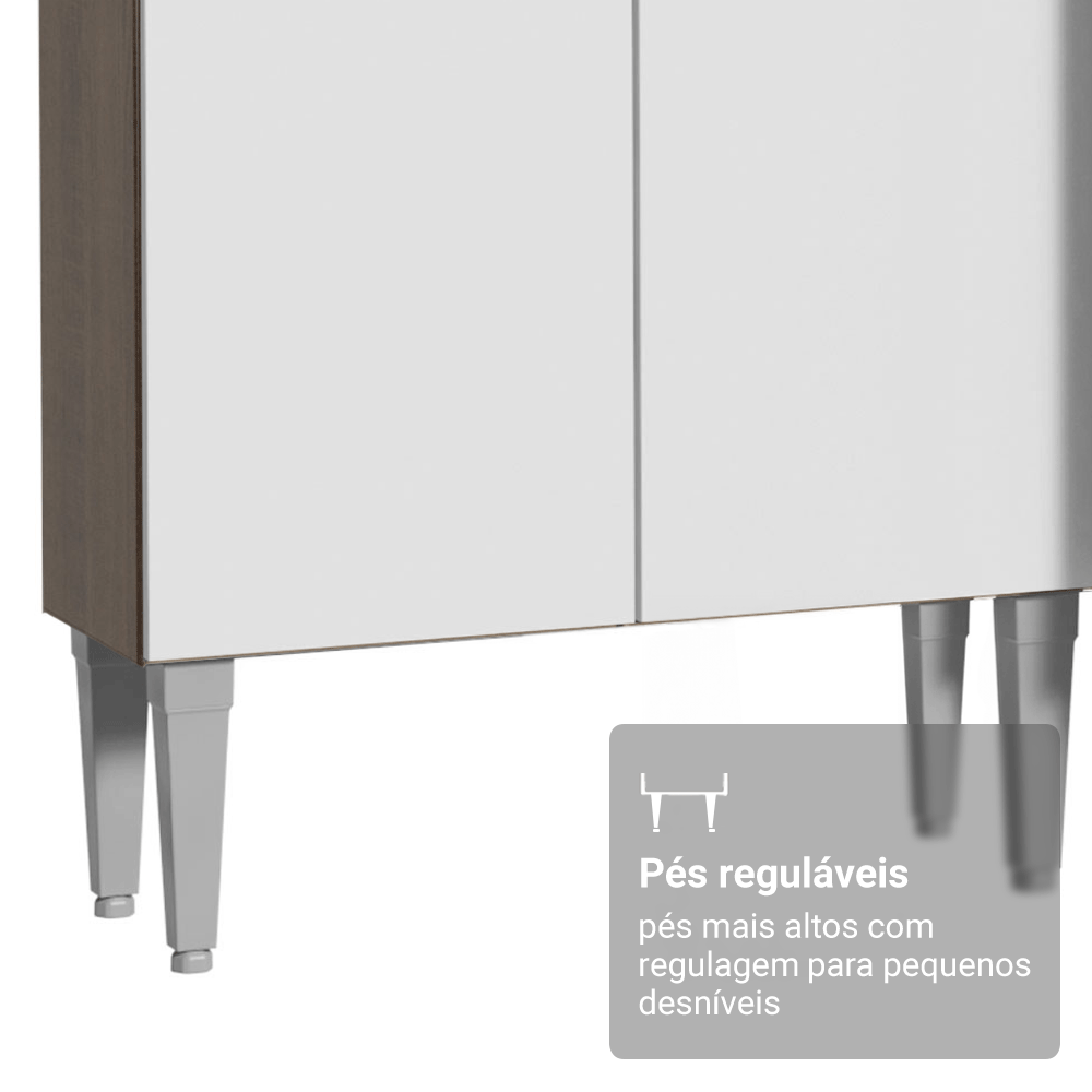 Armário de Cozinha Completa 229cm Rustic/Branco Emilly Madesa 18