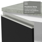 Kit Balcão + Cristaleira 70cm Branco/Preto Glamy Madesa 01