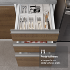 Armário de Cozinha Completa 270 cm Branco/Rustic Glamy Madesa 17