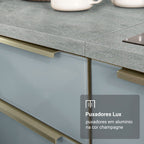 Armário de Cozinha Compacta 120 x 60 cm Branco/Cinza Lux Madesa 02