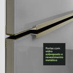 Armário de Cozinha Compacta 180 x 60 cm Branco/Cinza Lux Madesa 01