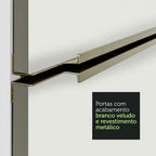 Armário de Cozinha Completa 260 x 60 cm Branco Branco Veludo Lux Madesa 03