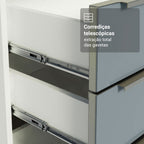 Armário de Cozinha Completa 270 cm Branco/Cinza Lux Madesa 08