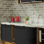 Armário de Cozinha Completa 300cm Rustic/Preto Lux da Sabrina Madesa