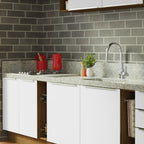 Armário de Cozinha Completa 300cm Rustic/Branco Veludo Lux da Sabrina Madesa