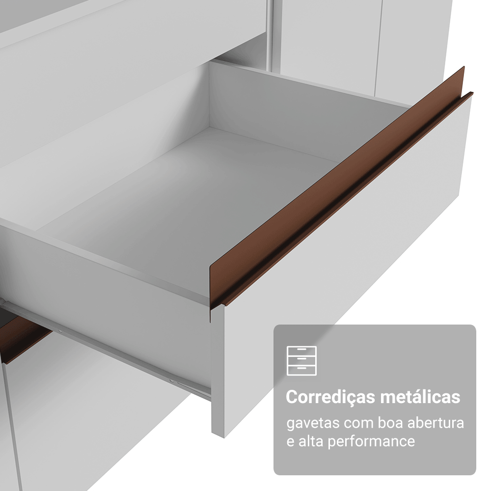 Armário de Cozinha Completa 260cm Branco Reims Madesa 02