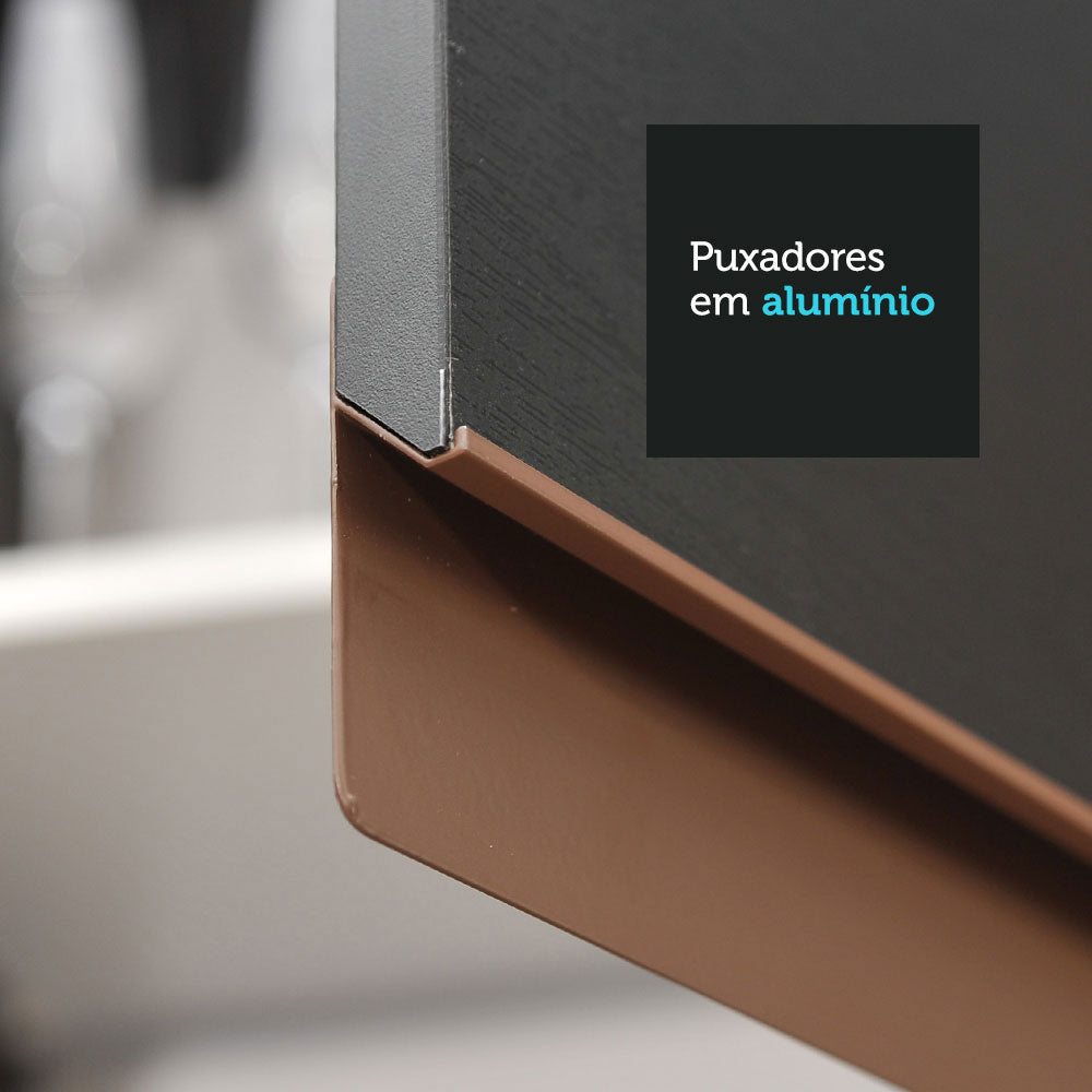 Armário de Cozinha Completa 310cm Preto Reims Madesa 01